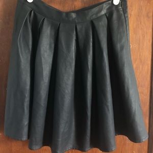 Gray Pleather Skater Skirt